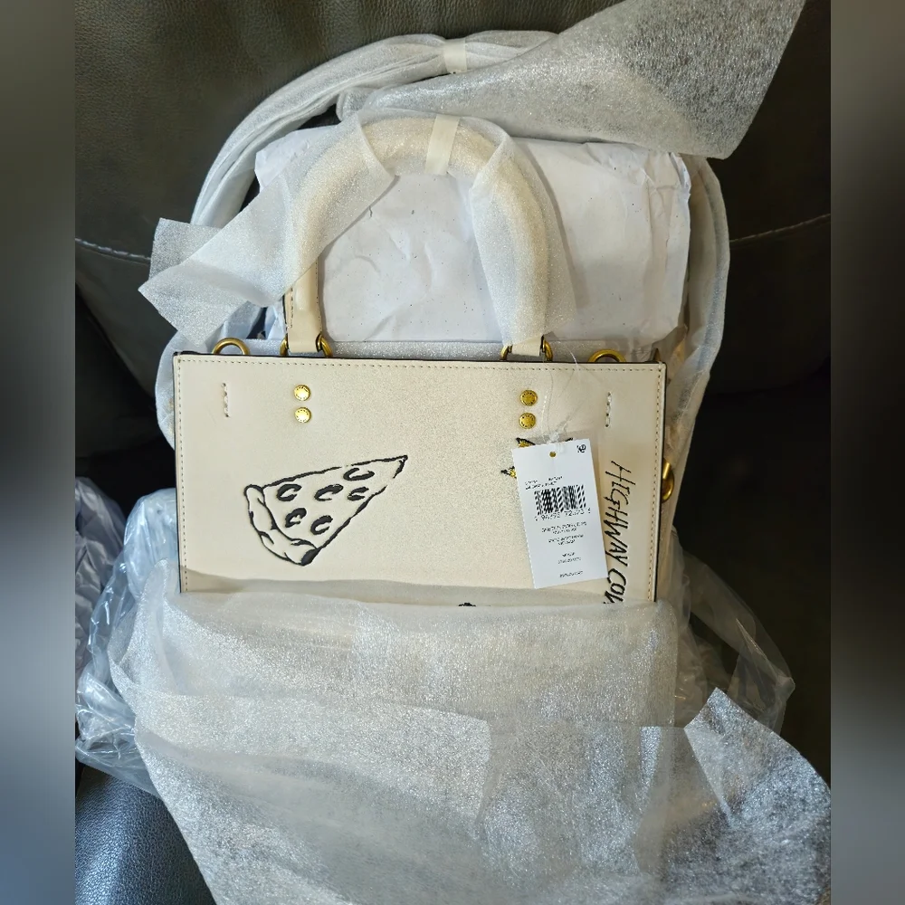 COACH NWT Rogue 25 Leather Satchel Sketch Print New York Chalk